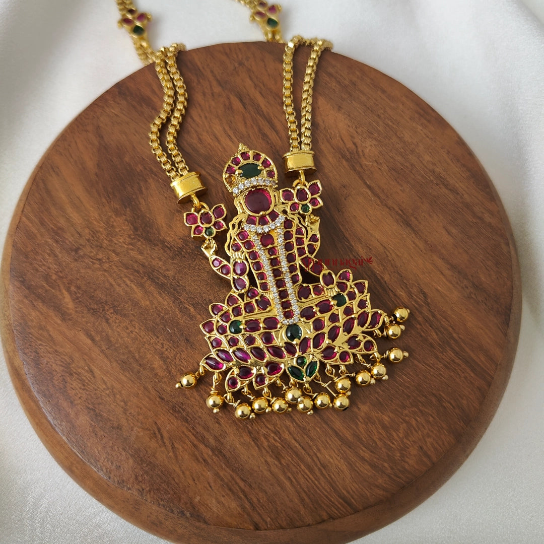 Goddess Maha Lakshmi Kemp Pendant Double Line Chain