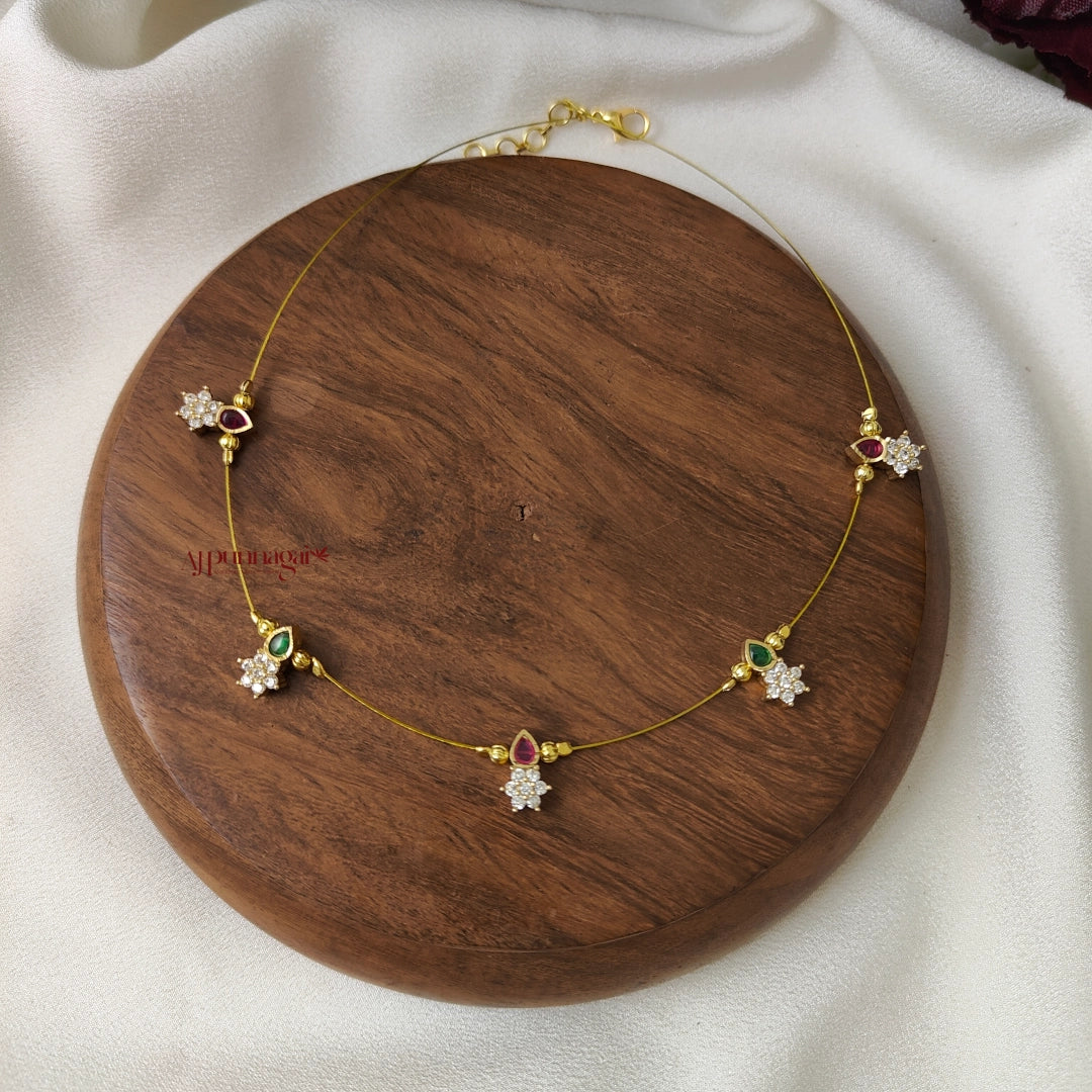 Sparkling AD Invisible Necklace - Multi