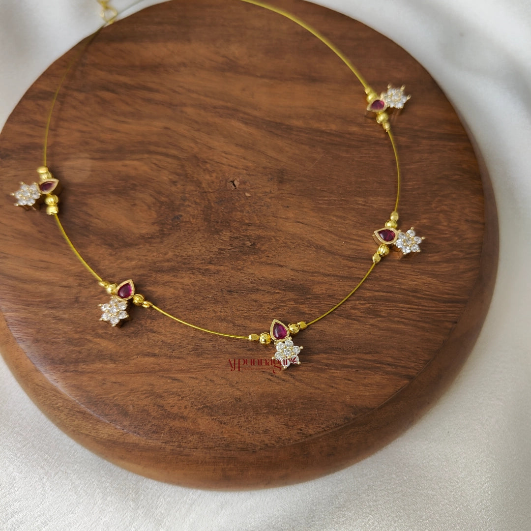 Sparkling AD Invisible Necklace - Ruby