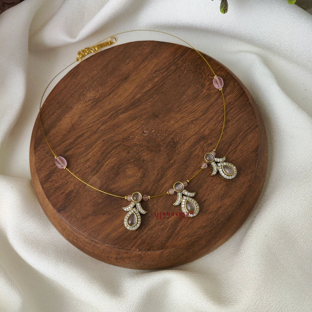 Victorian Invisible Necklace - Pastel Pink