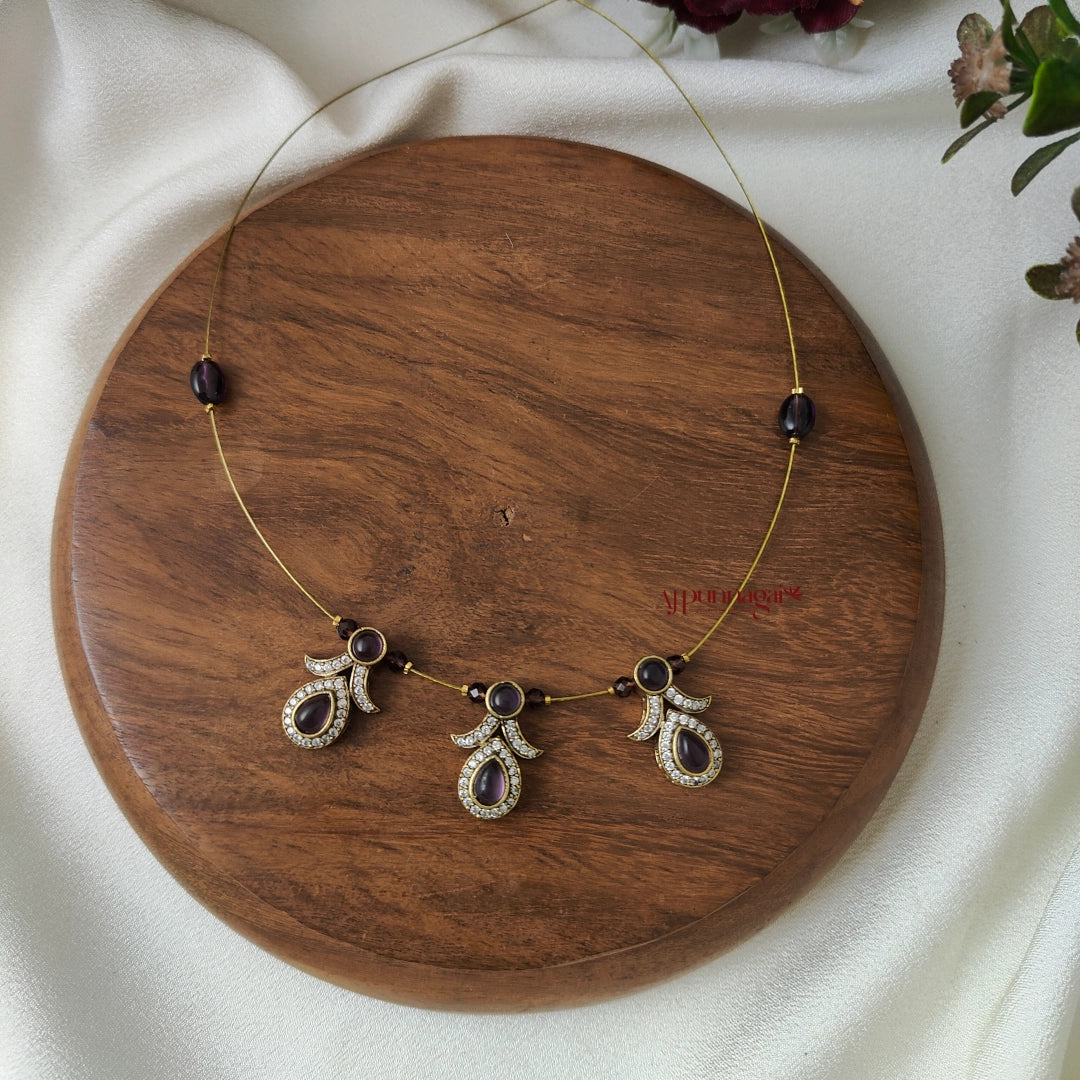 Victorian Invisible Necklace - Purple
