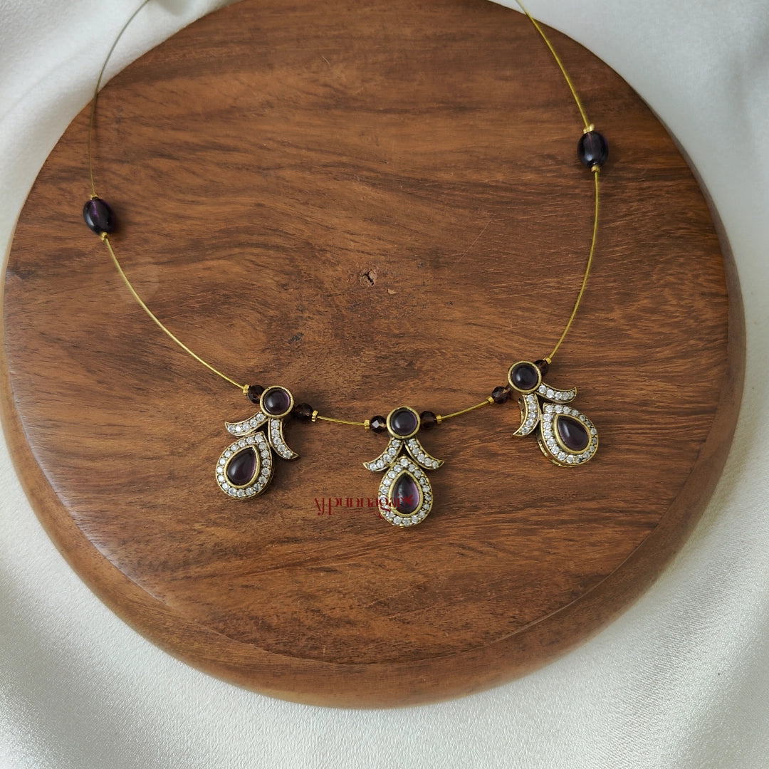 Victorian Invisible Necklace - Purple