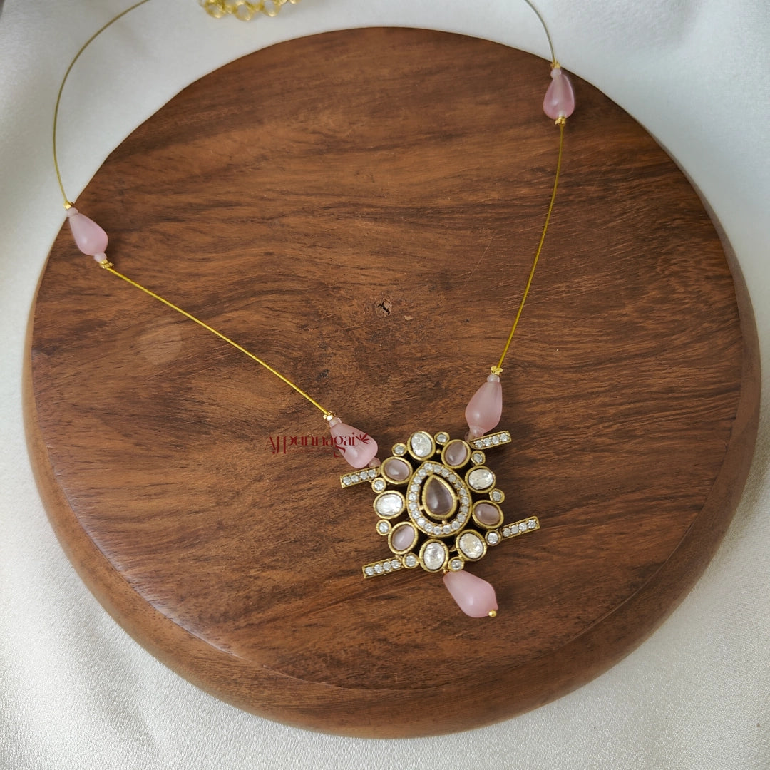 Unique Victorian Invisible Necklace - Pastel Pink