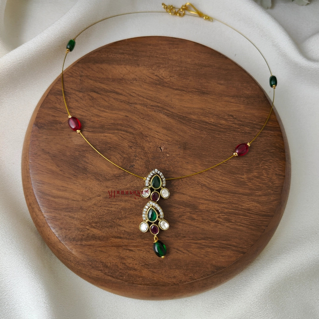 Drop Victorian Invisible Necklace - Multi
