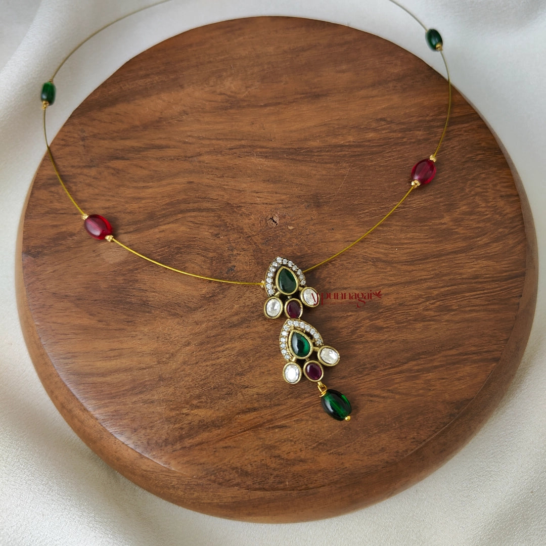 Drop Victorian Invisible Necklace - Multi