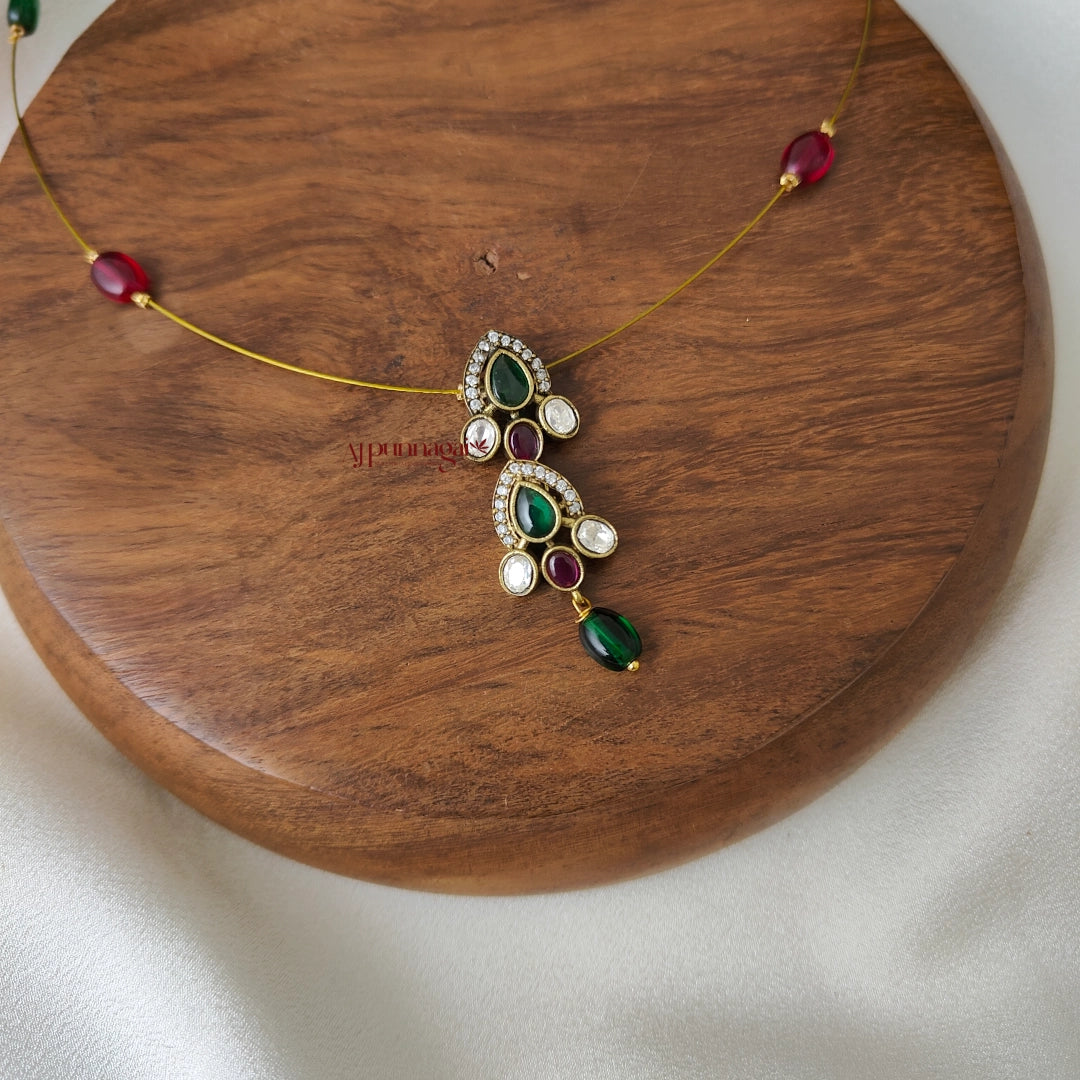 Drop Victorian Invisible Necklace - Multi