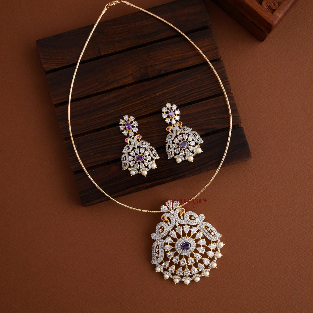 Diamond Replica Peacock Necklace - Lylac