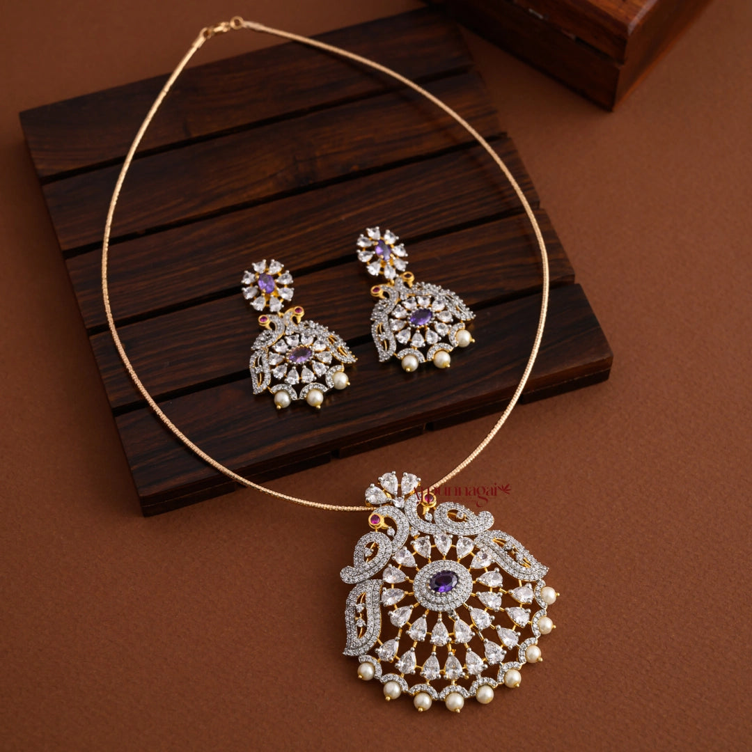 Diamond Replica Peacock Necklace - Lylac