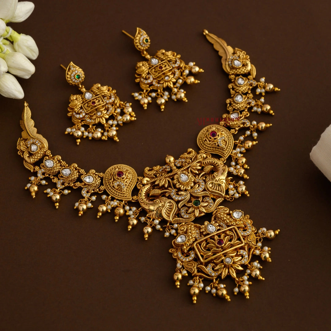 Gold Look Alike Peacock Necklace