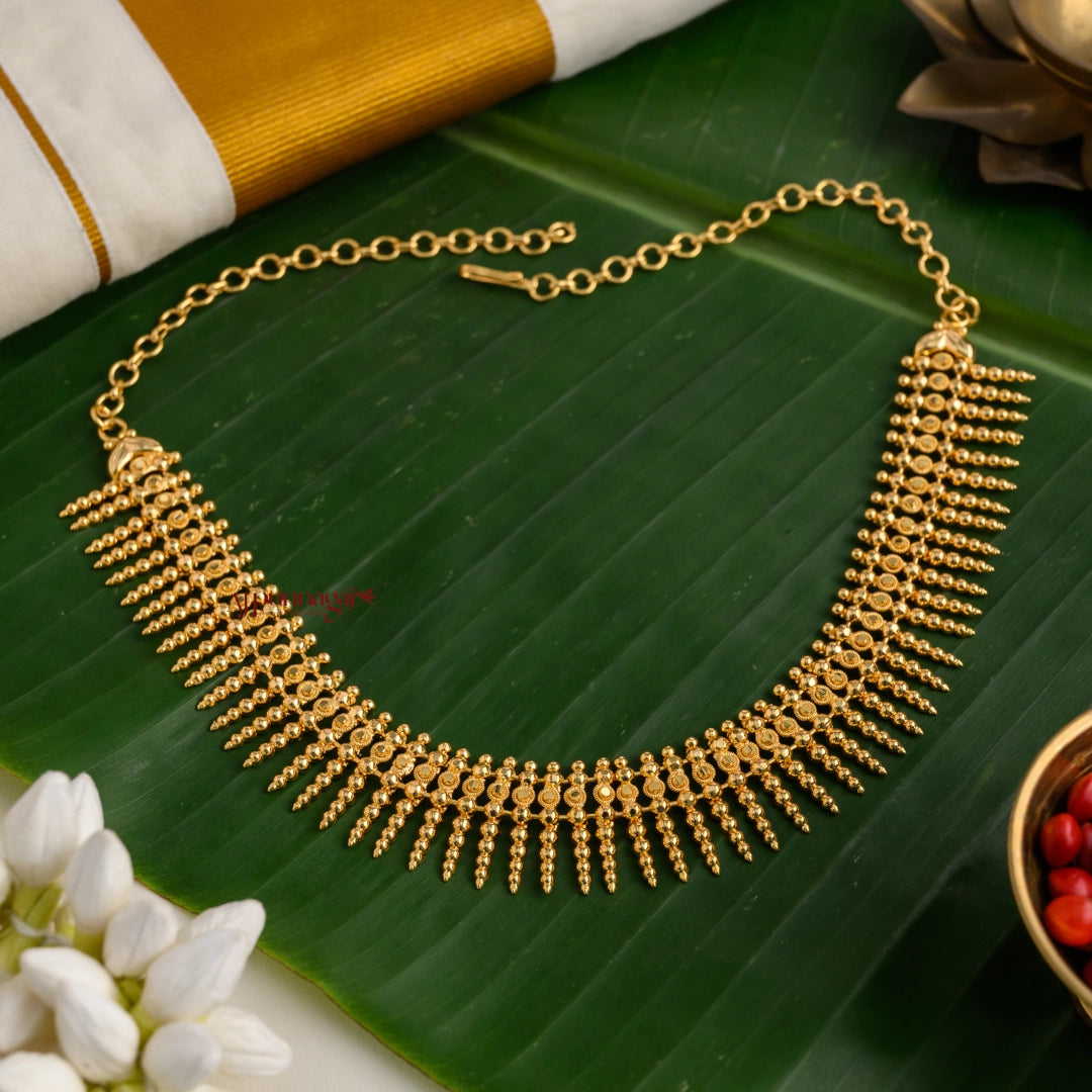Unique Gold Finish Spike Necklace