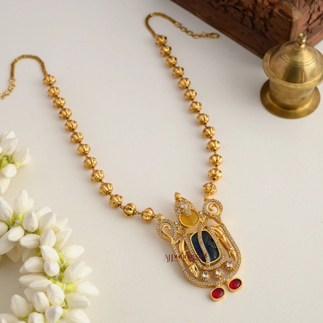 Lord Tirupathi Balaji Kemp Pendant Chain