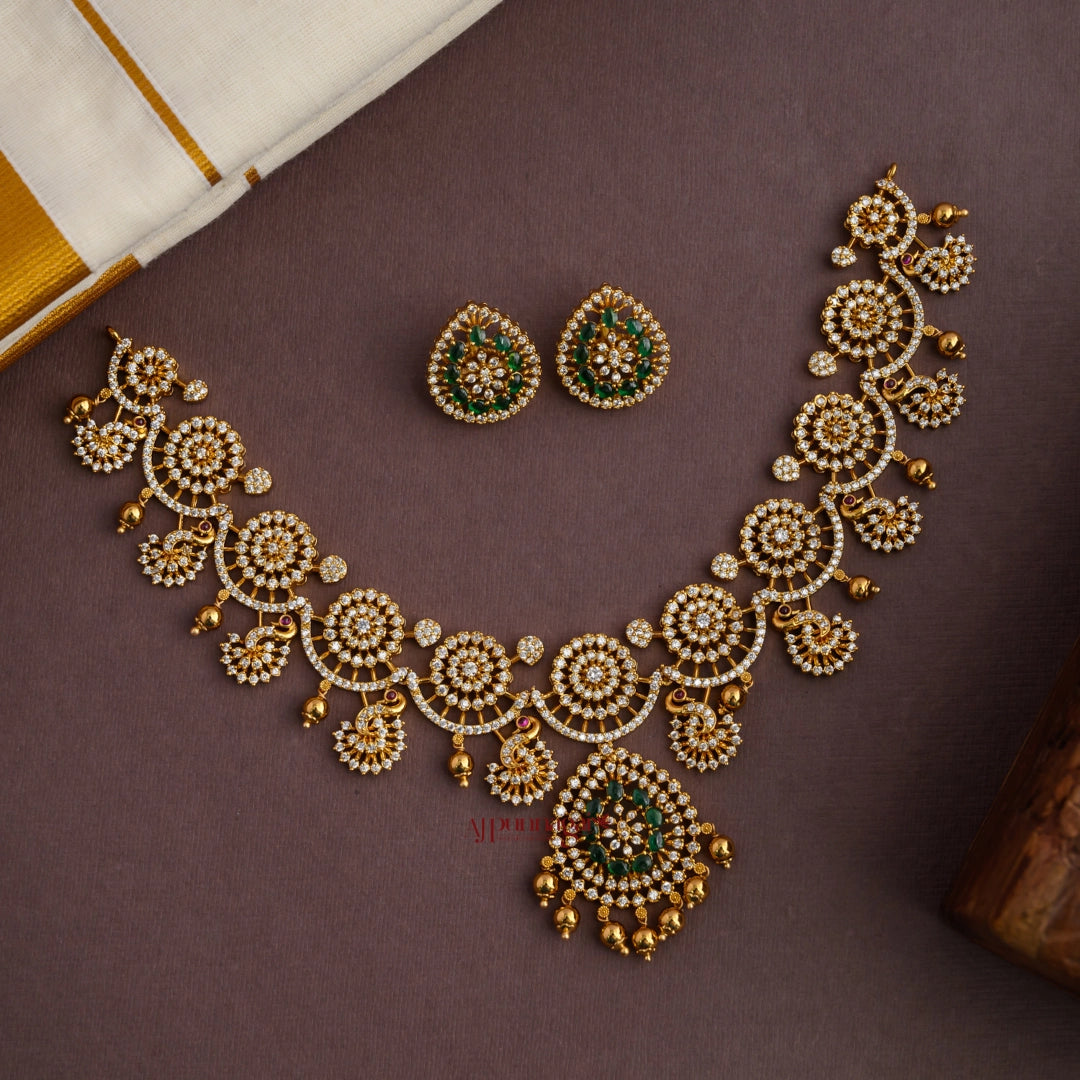 Sparkling AD Matt Necklace - Green