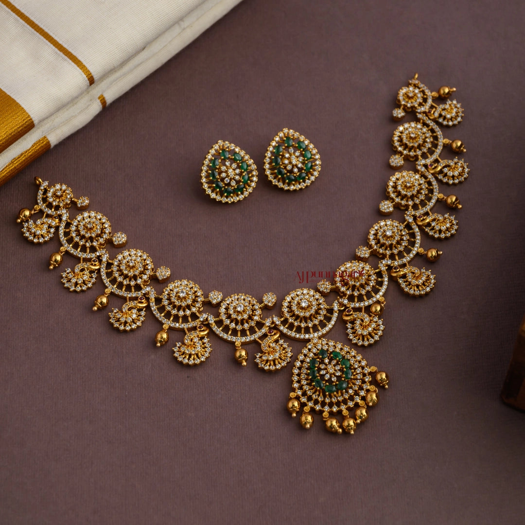 Sparkling AD Matt Necklace - Green