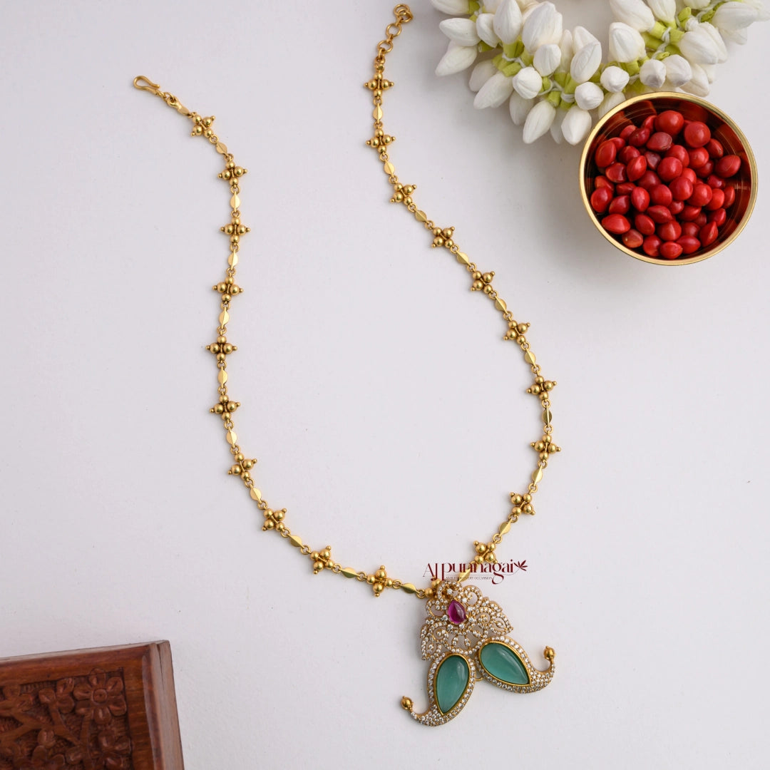 Unique Non Idol Pendant Chain Pastel Blue