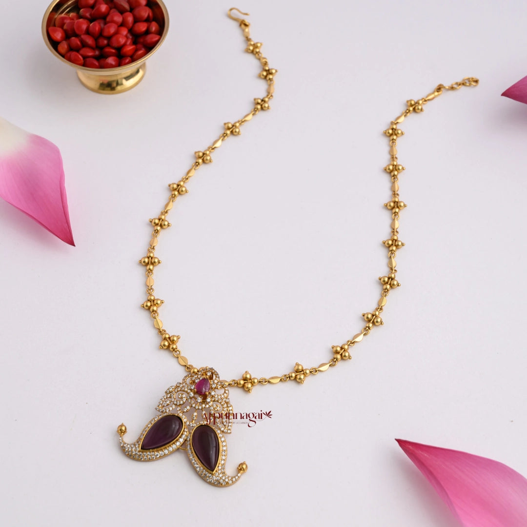 Unique Non Idol Pendant Chain - Violet