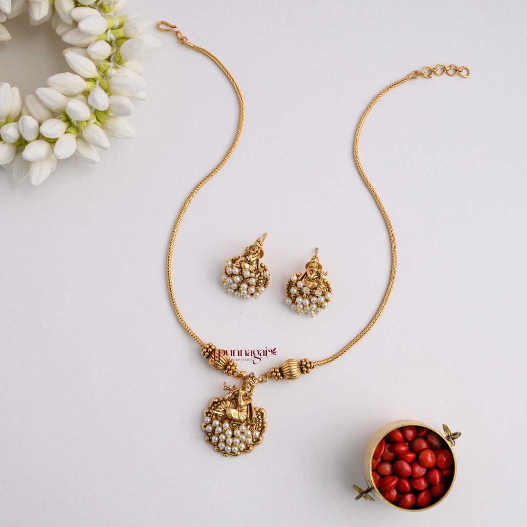 Lord Krishna Pearl Necklace