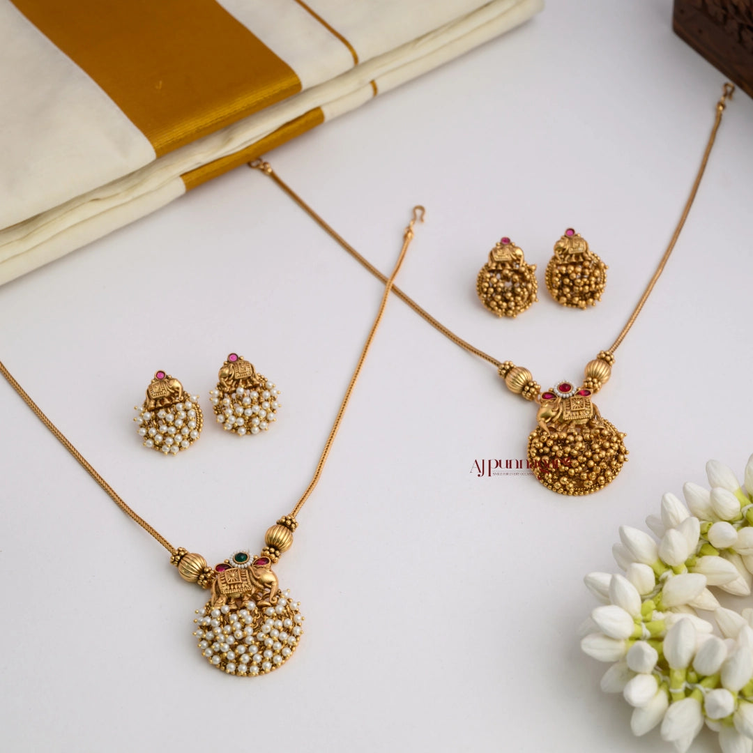 Matt Elephant Necklace