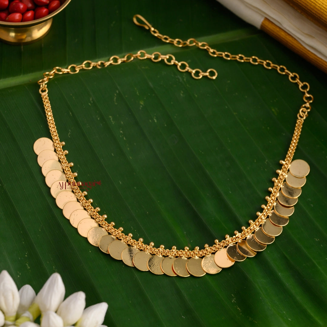 Plain Coin Gold Finish Necklace