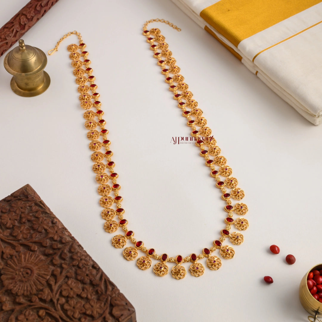 Gold Inspired Floral Sufi Haram - Red