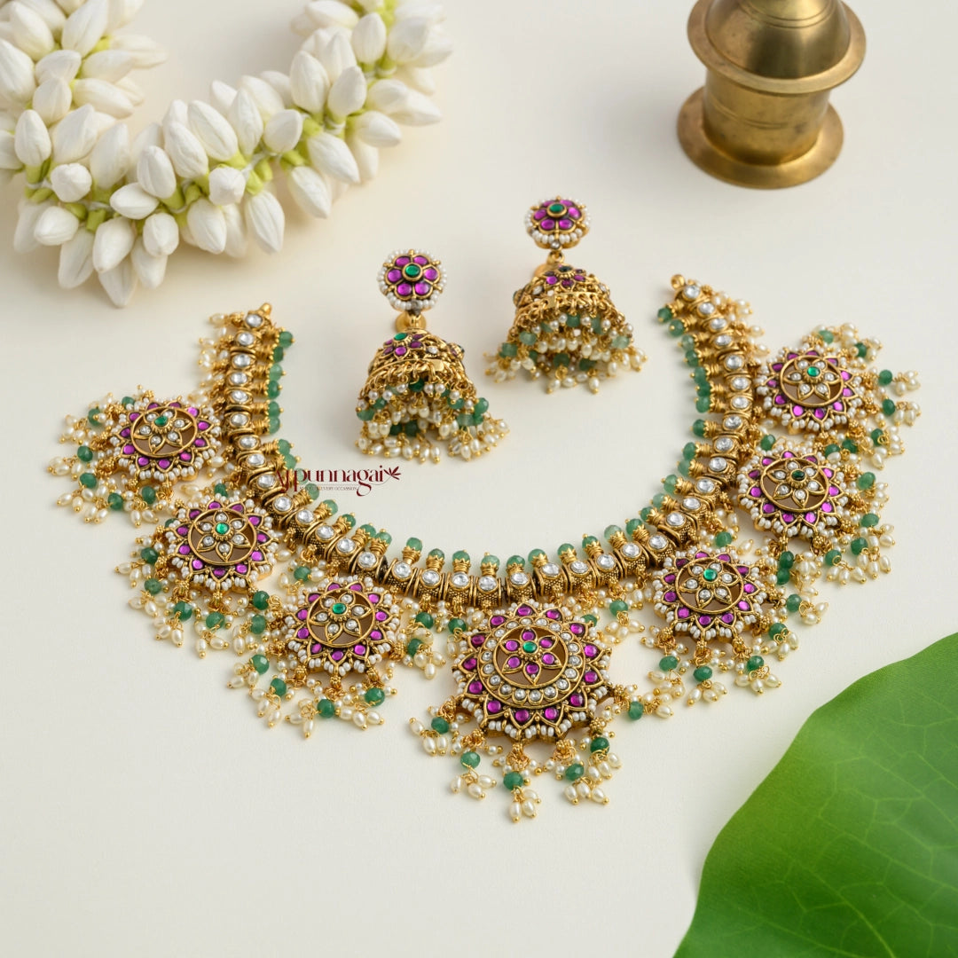 Royal Look Kundan Jadau Guttupusalu Necklace