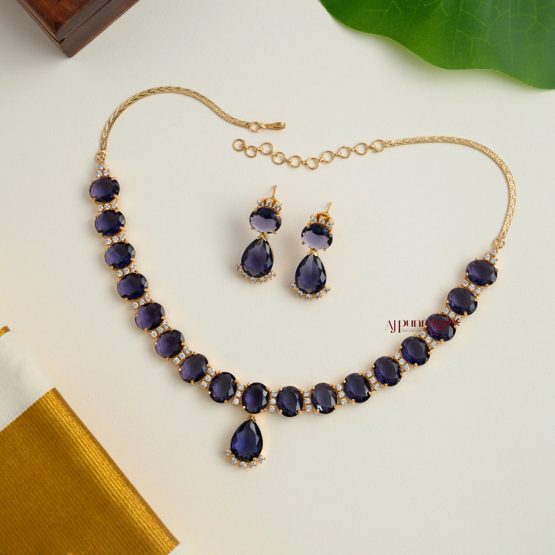 Sparkling AD Necklace - Violet