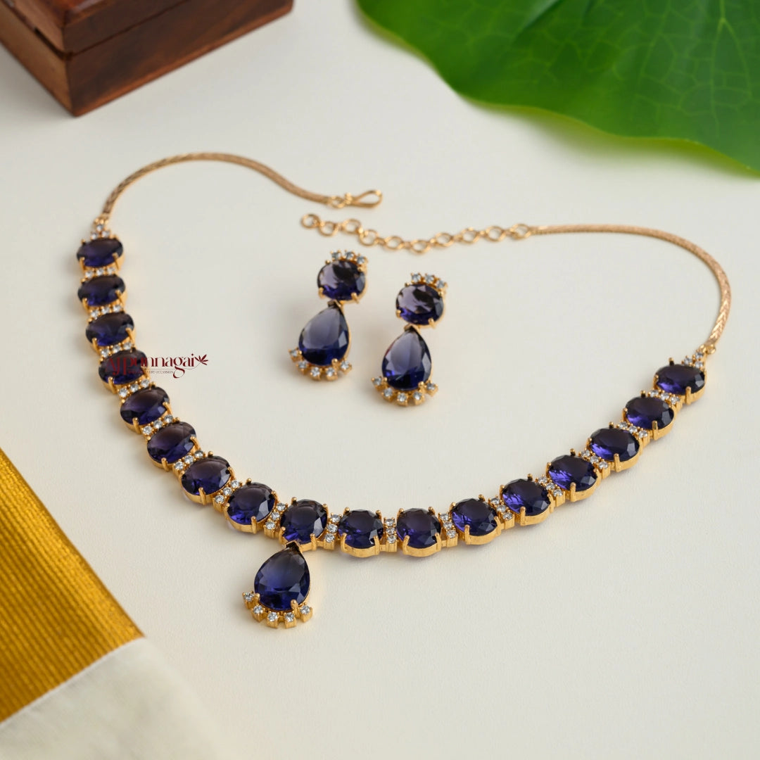 Sparkling AD Necklace - Violet
