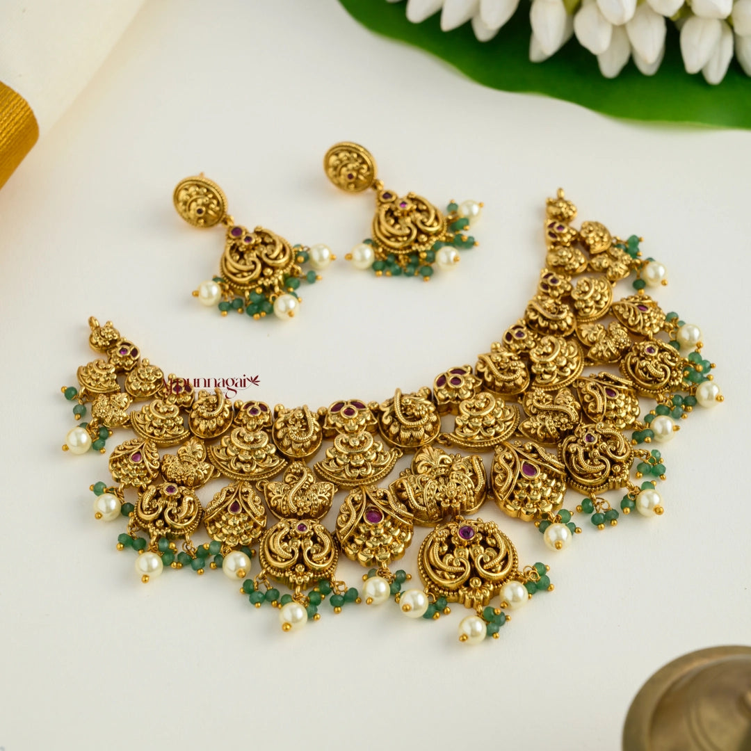 Royal Look Floral Gold Look Like Bridal Necklace