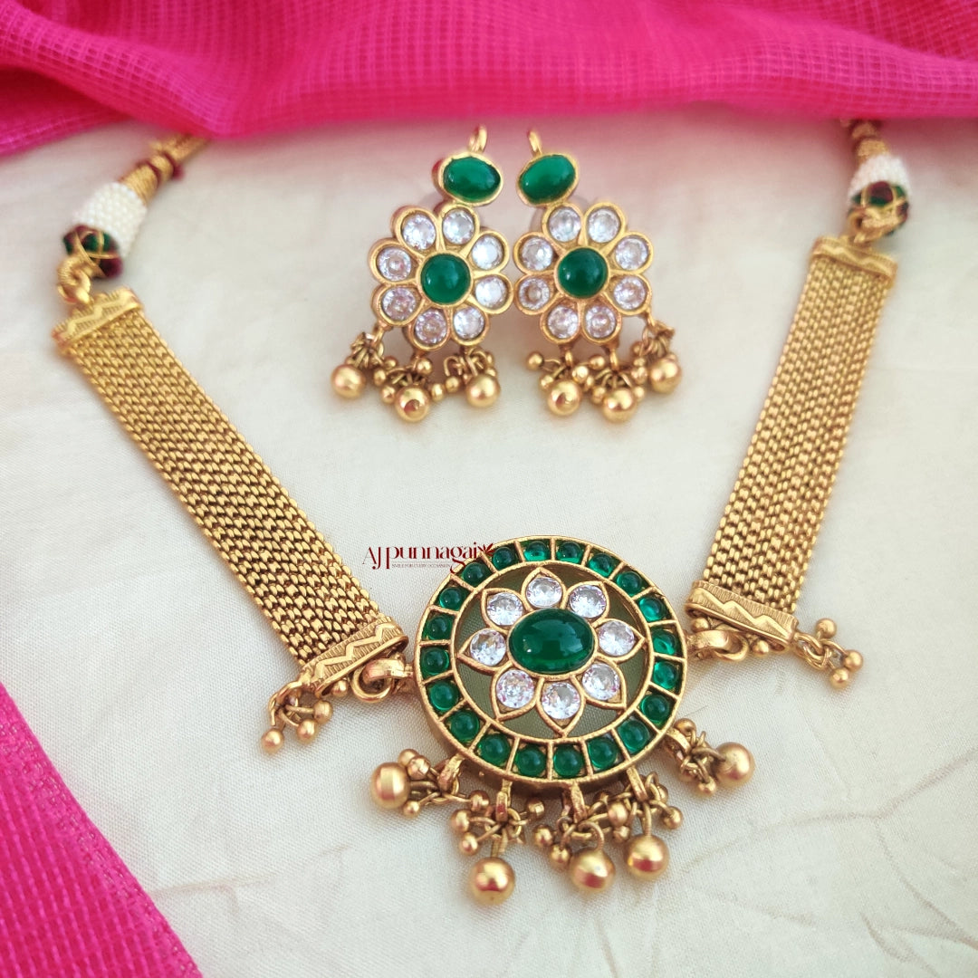 High Neck Kemp Choker - Green