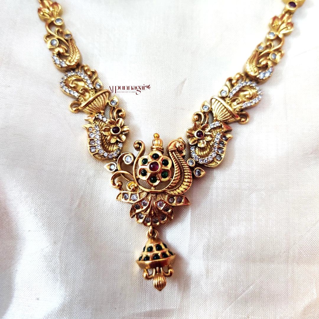 Elegant Multi Stone Floral Necklace