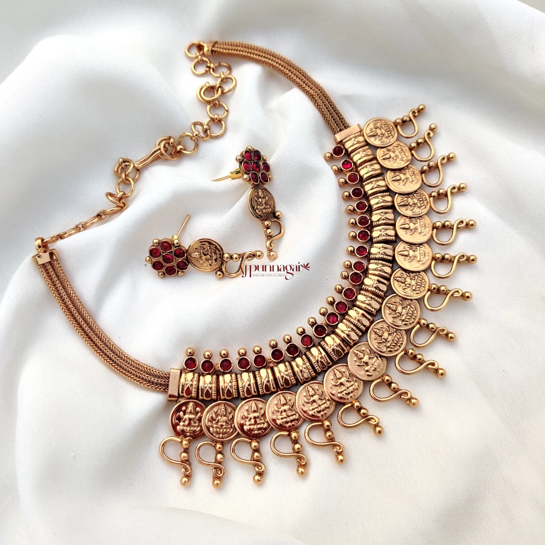 Stylish Lakshmi Motifs Necklace