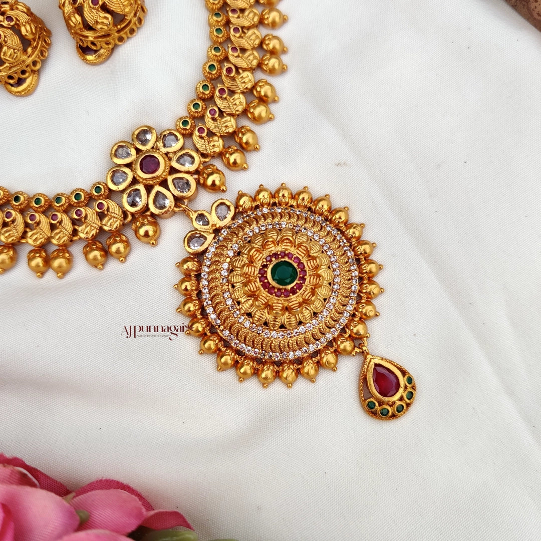 Beautiful Peacock design Matt Necklace