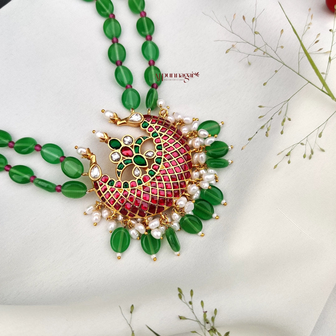 Royal Kundan Jadau Green Beaded Necklace