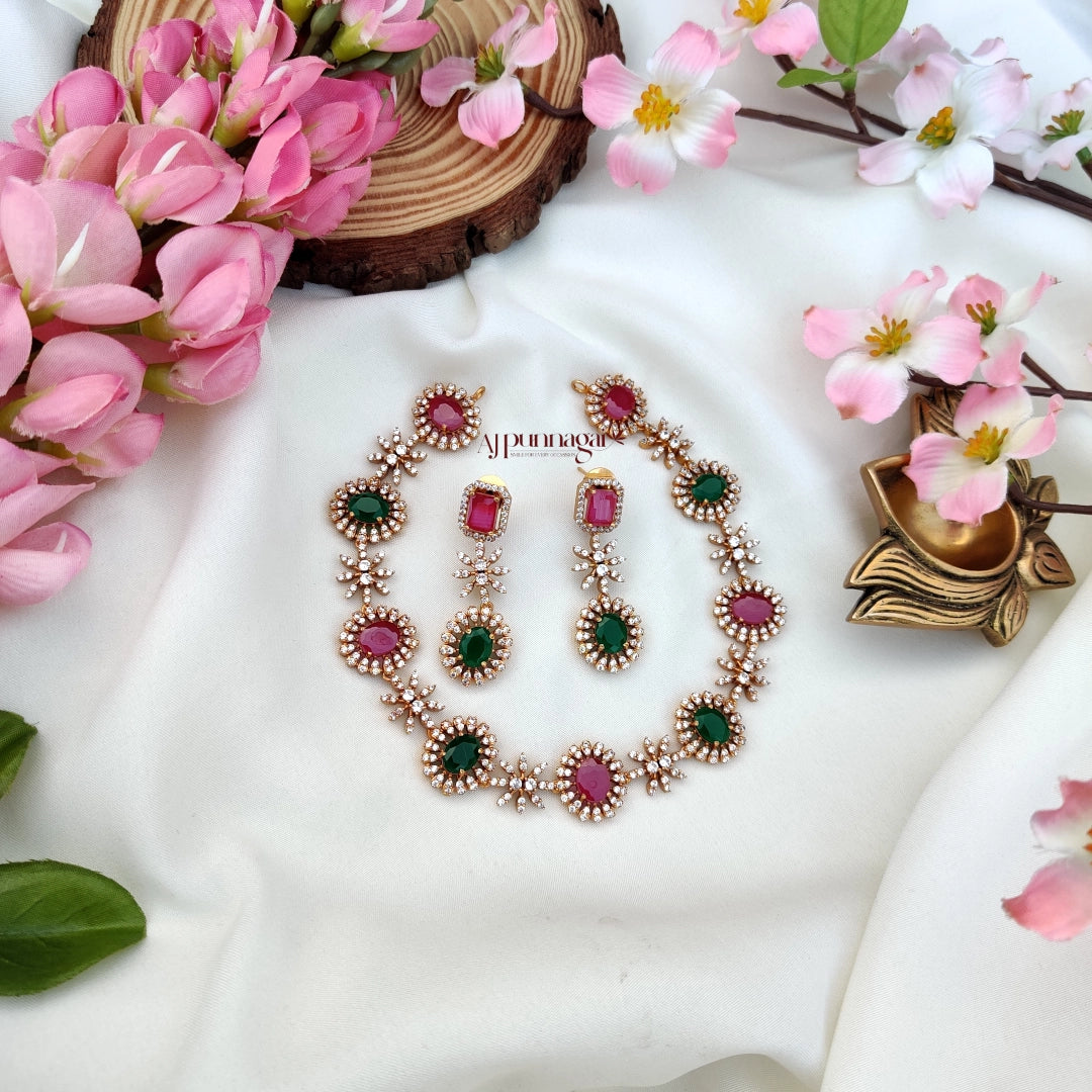 Pink and Green Sufi Necklace