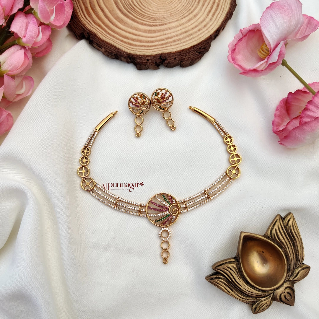 Stylish Matt finish AD stone Necklace