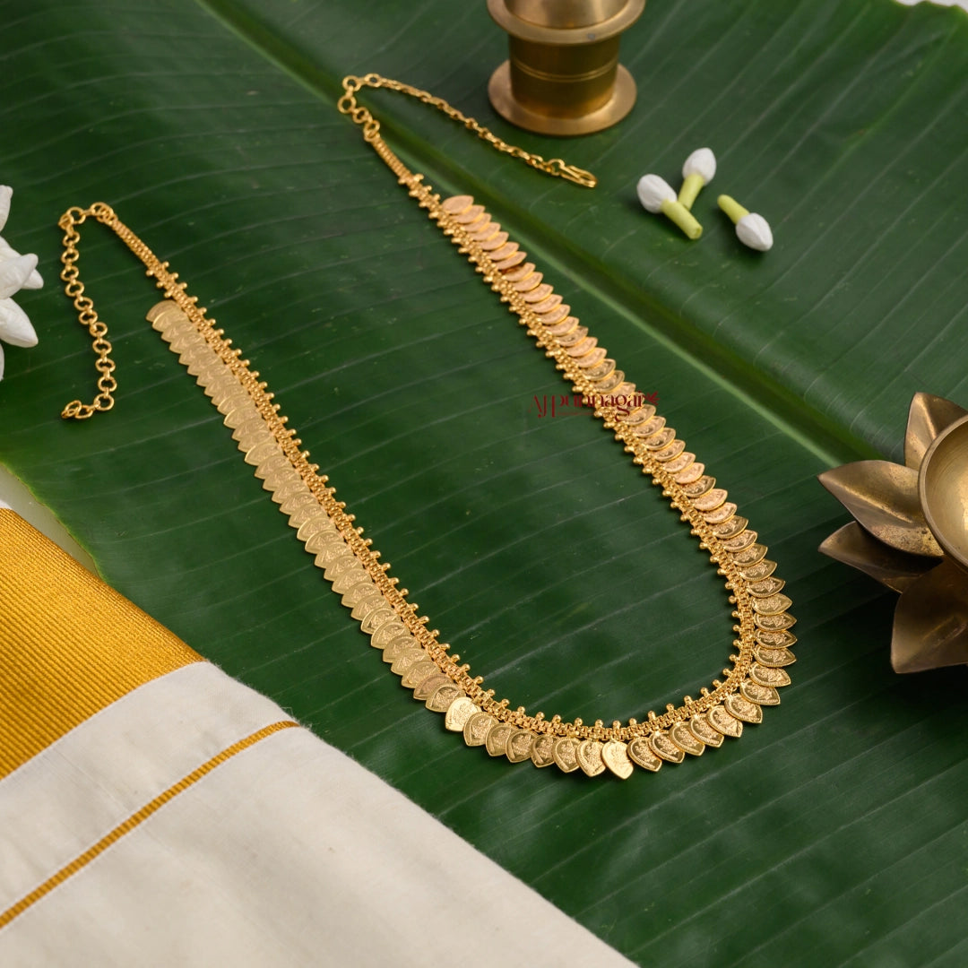 Classy Leaf Shaped Lakshmi Coin Haram