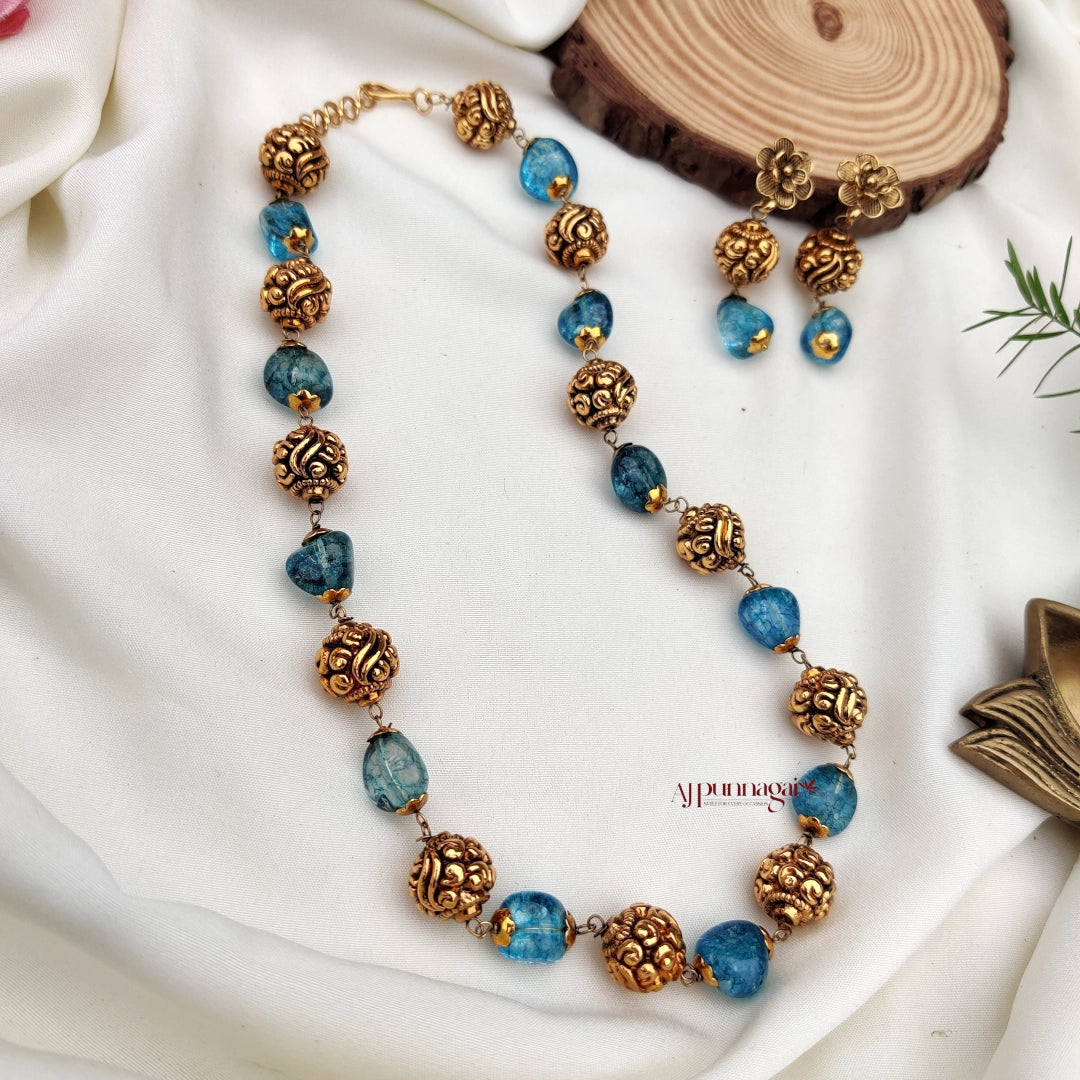 Stylisht Agate Beaded chain - Blue