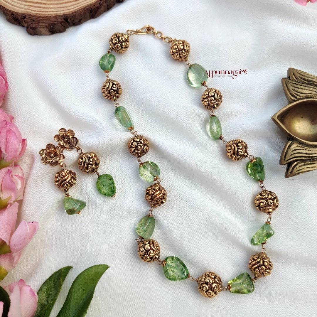 Stylish Agate Beaded chain - Green