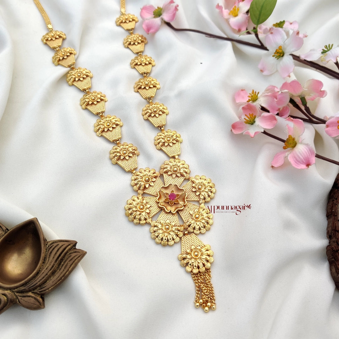 Stunning Gold look Flower Design Haram