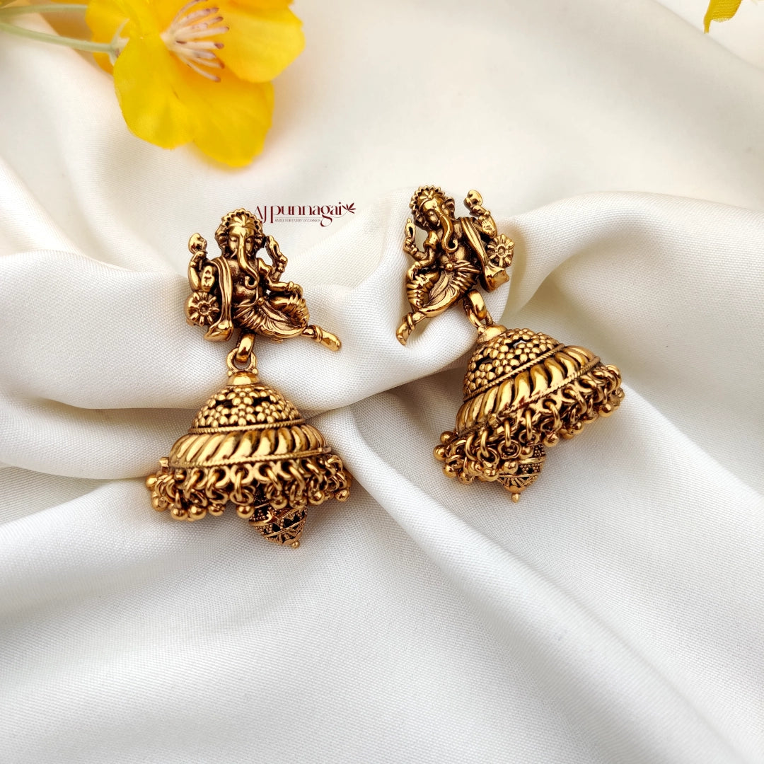 Traditional and heavily crafted Lord Ganesha Pendant Haram