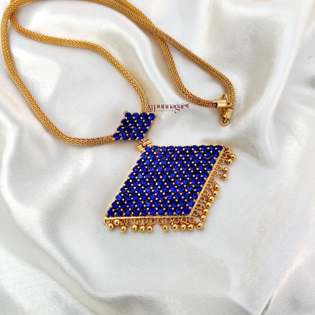 Stylish and Attractive Pathakam Pendant Chain - Blue