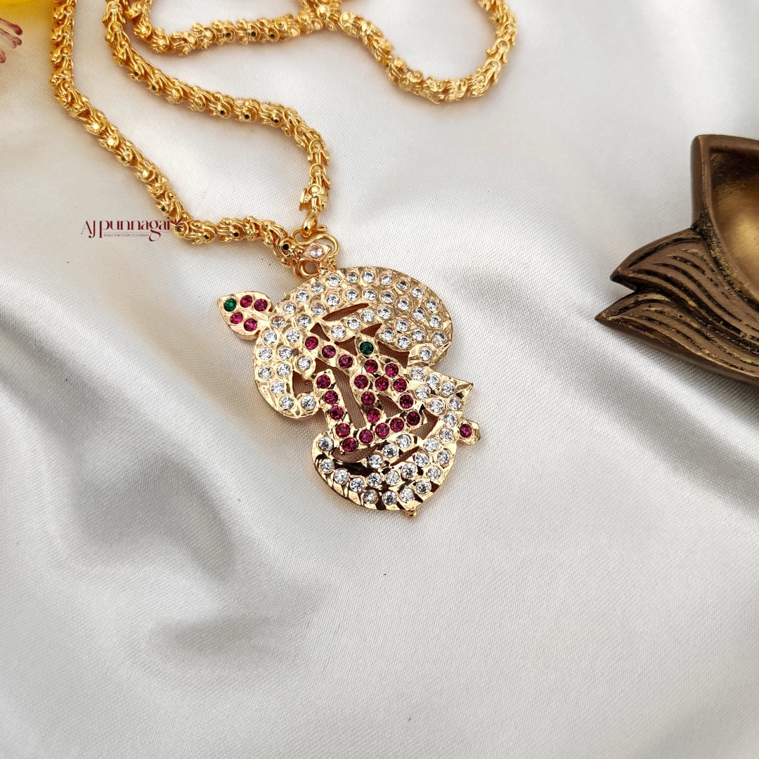 Traditional Om Design Pendant chain - Multi