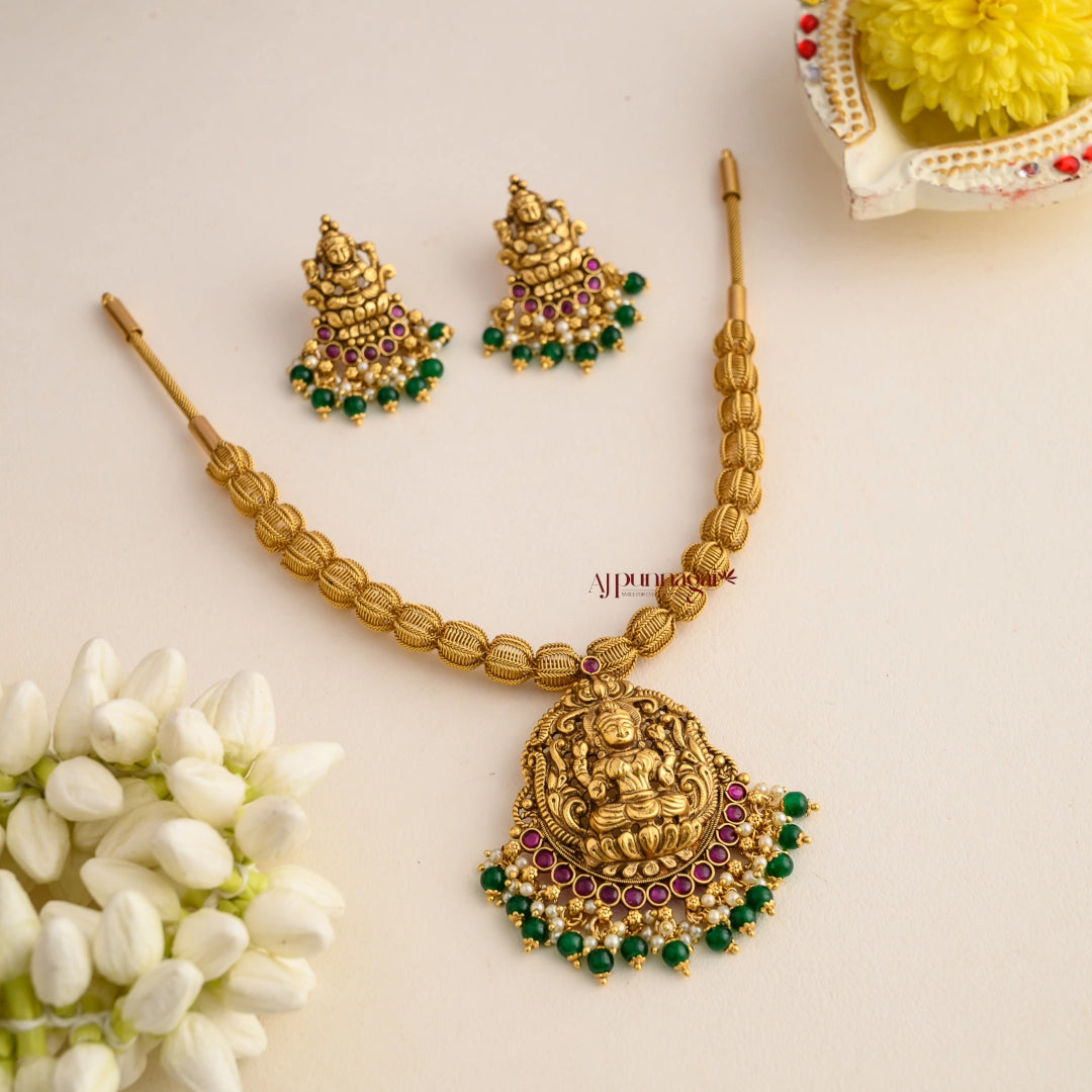 Gold Look Alike Lakshmi Necklace