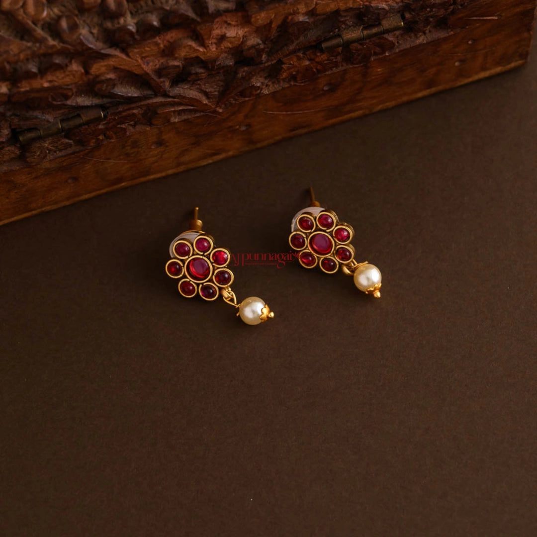 Traditional Kemp Stone Attigai - Ruby