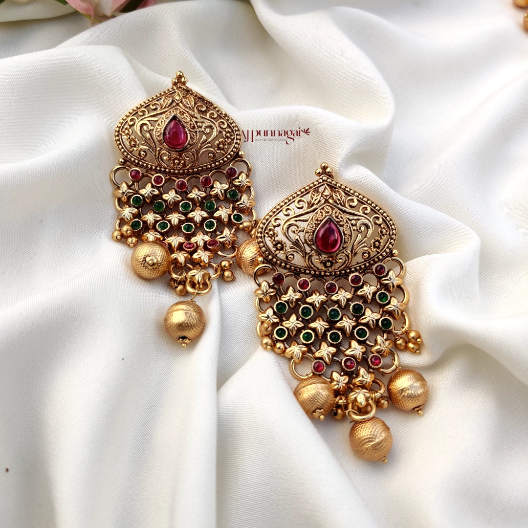 Elegant Premium bridal necklace - Ruby n green