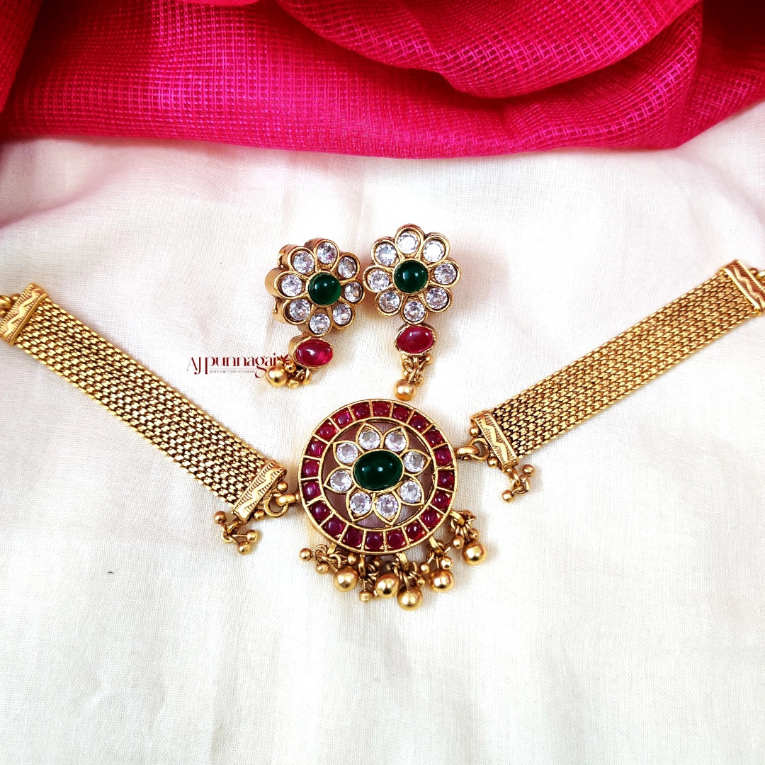 Classy High Neck Kemp Choker - Multi