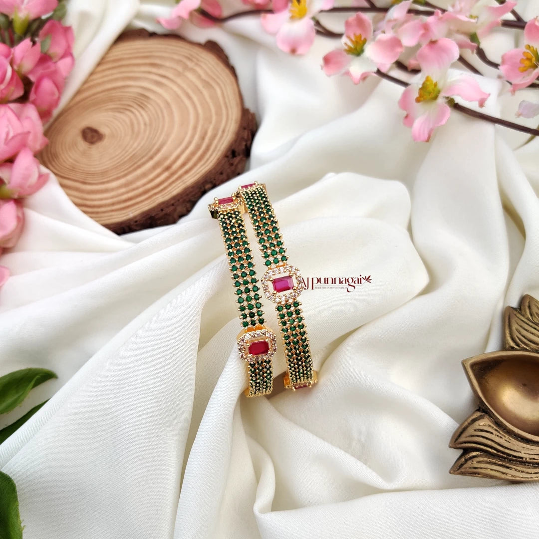 Gorgeous Green and Pink AD bangle