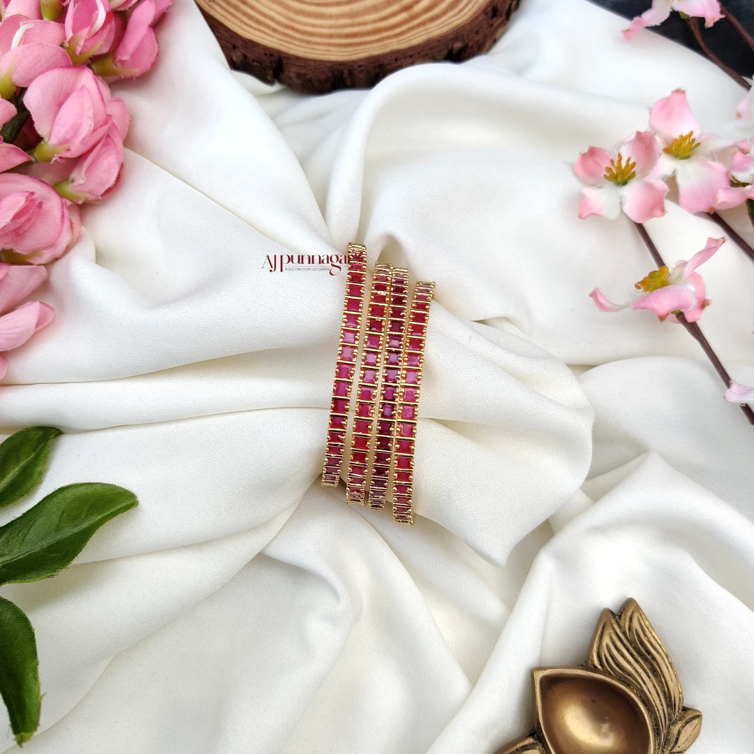 Square Stone Pink Bangle