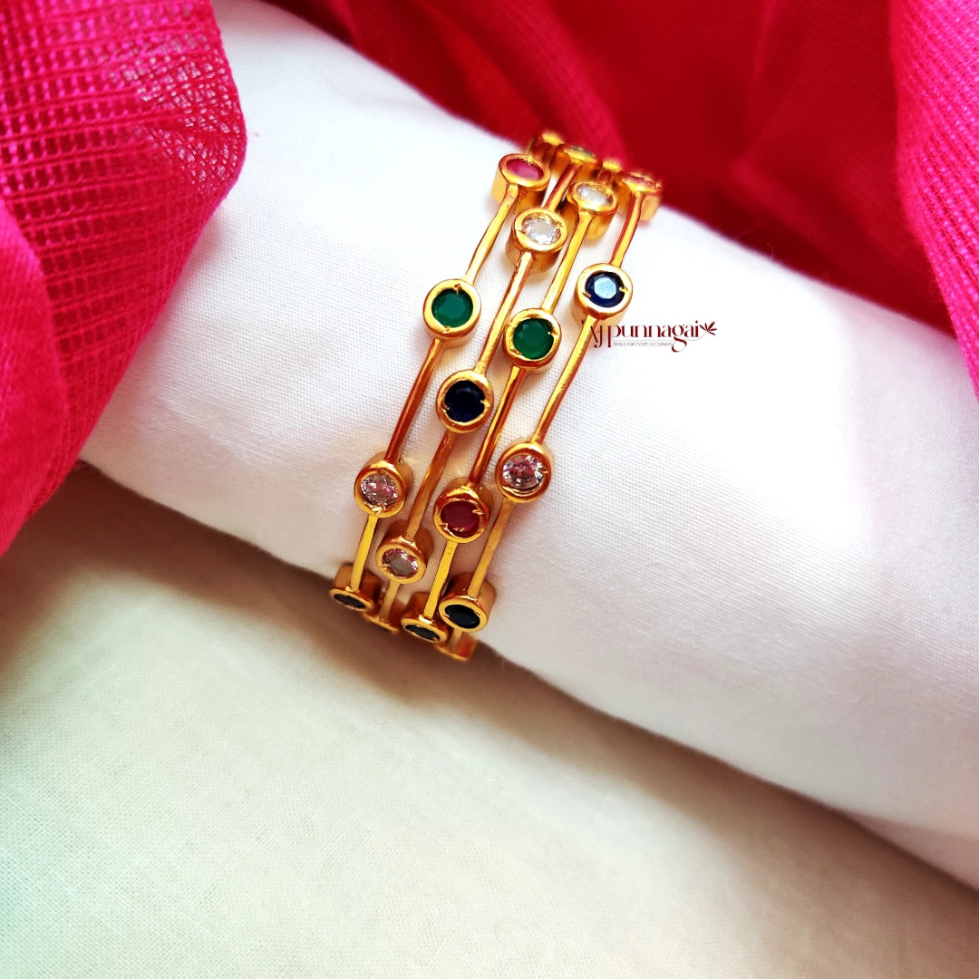 Simple Multi Stone Bangles