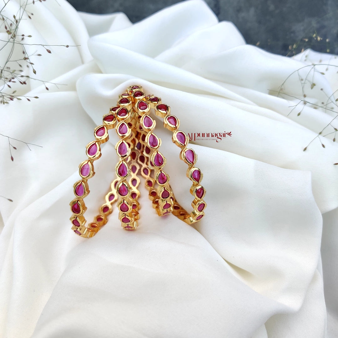 Teardrop Ruby Stone Bangles
