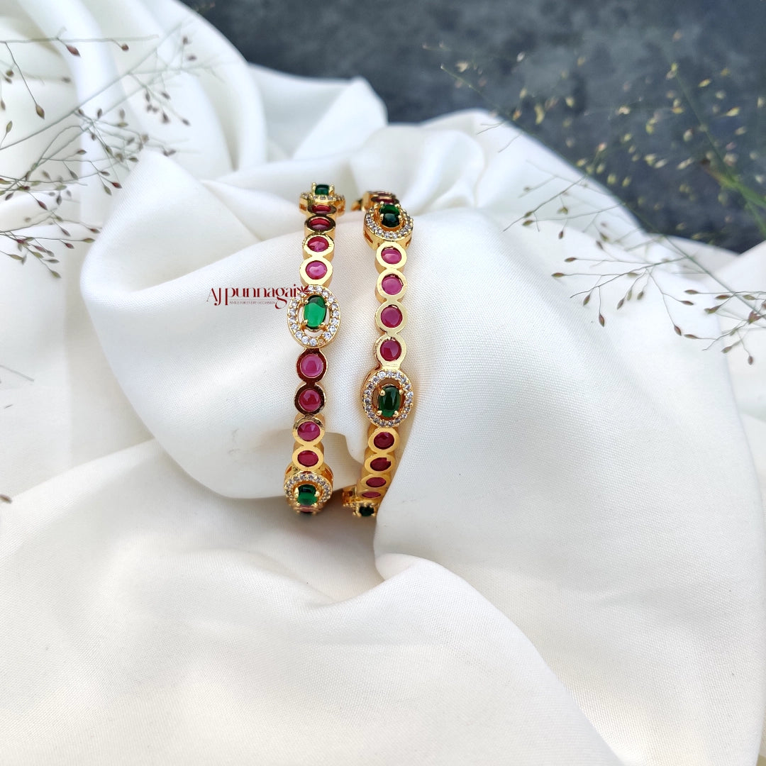 Beautiful Multi Stone Bangles Set